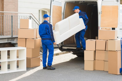 Packing belongings into a mobile storage unit in Bedfordpark