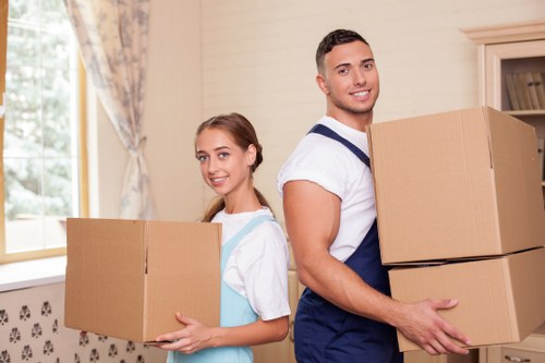 Packed moving boxes prepared for Bedfordpark removals